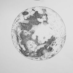 a black and white drawing of the earth