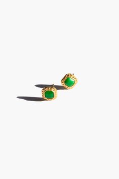 seree-square-stud-earrings-green-jade Square Stud Earrings, Green Park, Square Earrings Studs, Square Stud, Jade Green, Gold Plated Silver, 10k Gold, The Park, Jade