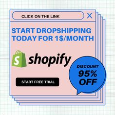 a pink shopping bag with the words start dropshiping today for $ 1 / month