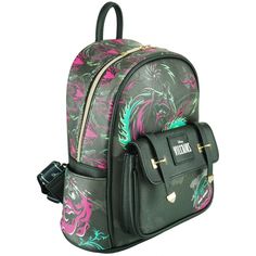 Beautiful, colorful backpack featuring Disney'sAlice in Wonderlandin lots of vibrant colors.Features fabric straps for putting pins on. Comfort shoulder straps, improved back padding system and quick grab handle. The handle is soft because of the ultra-fine fiber material. Unique, lovely and stylish design backpack for school, sports, hiking and traveling, designed to be comfortable and functionally versatile. Pins On Backpack, Paw Wallpaper, Loungefly Backpack, Cute Mini Backpacks, Design Backpack, Disney Loungefly, Disney The Little Mermaid, Mini Mochila, Mini Backpacks