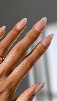 Gel Manicure Oval Nails Shape, Oat Milk Manicure, My Nails But Better Manicure, Bridal Nails Wedding 2024, Sheer Wedding Nails, Acrylic Nails Natural Look Classy, Acrylic Over Natural Nails, Nails 2024 Trends Natural, Clean And Natural Nails