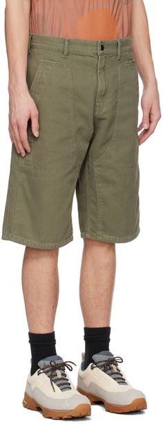 Heavyweight cotton canvas shorts. · Belt loops · Four-pocket styling · Zip-fly · Logo embroidered at front Supplier color: Olive Green Cotton Cargo Shorts With Hip Pockets, Green Cotton Cargo Shorts With Patch Pockets, Cotton Bermuda Shorts With Patch Pockets, Cotton Cargo Shorts With Hip Pockets, Utility Cotton Bermuda Shorts, Cotton Utility Bermuda Shorts Knee-length, Utility Cotton Bermuda Shorts With Patch Pockets, Summer Cotton Cargo Shorts With Welt Pockets, Green Bermuda Cotton Cargo Shorts