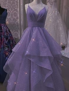 Tulle Lilac Prom Dresses A line Evening Gown A Line Evening Gown, Lilac Prom Dresses, Prom Dresses A Line, डिजाइनर कपड़े, Lavender Prom Dresses, Dresses A Line, Pretty Quinceanera Dresses, Stunning Prom Dresses, Spaghetti Strap Prom Dress