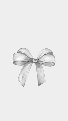 a black and white photo of a bow on a gray background with the word,