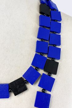 Description: Klimt Collection Necklace 2 x 2 cm cobalt blue/black square as colour block Length: Approximately 140 cm Colours: Cobalt Blue, Black Product code: NL2033-3501 Blue Square Necklace For Gifts, Modern Blue Rectangular Necklace, Blue Square Necklace For Gift, Blue Square Necklace Perfect For Gifts, Modern Blue Rectangular Jewelry, Handmade Blue Rectangular Necklace, Square Necklace, Black Square, Colour Block