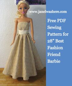 a barbie doll wearing a strapless dress