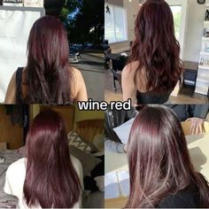 Wine Layered Hair, Palette Hair Color, Wine Hair Color, Maroon Hair, Wine Red Hair, Red Hair Inspo, Wine Hair, Cherry Hair, Hair Tint