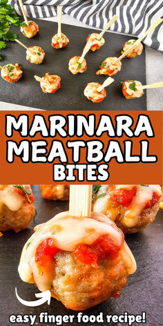 Marinara meatball bites on a platter.