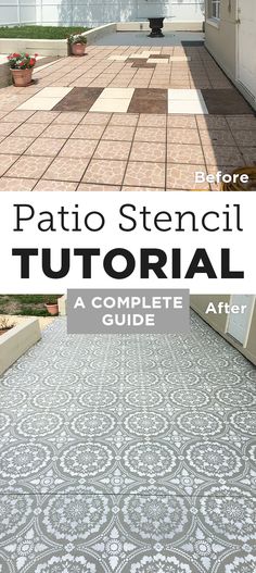 an image of patio stencil that is being used as a cover for the front yard