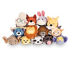 a group of stuffed animals sitting next to each other