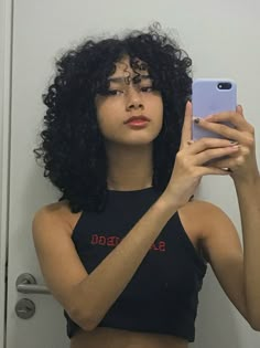 Long 3b Curly Hair With Bangs, 3c Shag Haircut, 3b Bangs, 3b Hairstyles Short, Afro Hair With Bangs, Curly Hair 3b/3c, Short 3b Hair, 3c Haircut, Short 3b Curly Hair