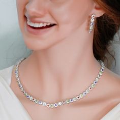 Elevate your wedding ensemble with this beautiful Cubic Zirconia Bead Jewelry Set. The set showcases a classic design and dazzling cubic zirconia beads, designed to enhance your beauty and make you shine on your special day. – This bridal a plus cubic zirconia gemstone necklace set is perfect for adding elegance to any bridal ensemble.– Made with high-quality materials, this set includes a stunning necklace and matching earrings for a complete look.– Perfect for pageant, bridal, bridesmaid, p... Elegant Wedding Jewelry, Wedding Jewelry Set, Enhance Your Beauty, Plants Indoor, Diamond Alternatives, Cubic Zirconia Necklace, Prom Jewelry, Bead Jewelry, Stunning Necklace