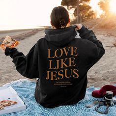 Love Like Jesus- Hoodie- Christian Apparel Love Like Jesus, Faith Clothing, Book Clothes, Christian Apparel, Hoodie Material, Jesus Saves, Christian Inspiration