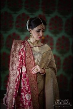 26 Real Brides Who Wore Banarasi Saree on Their D-day | ShaadiSaga Marwadi Bride, Nani Maa, Pink Bridal Lehenga, Outfits Indian, Wedding Sarees, Indian Woman