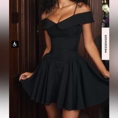 Worn A Few Hours Xs Frill Mini Dress, Black Off Shoulder, Club Party Dresses, Backless Mini Dress, Mini Dresses For Women, Mini Cocktail Dress, Looks Chic, Mini Dress Party, Vintage Stil