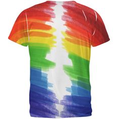 Celebrate your gay & lesbian pride with this Color Me Gay tee! This Old Glory design is printed on a polyester men's t-shirt, featuring a marker drawn rainbow flag design. The dye sublimation printing process causes slight differences that are unique to each individual garment. Cotton T-shirt With Rainbow Print For Pride, Pride Multicolor Short Sleeve Tops, Multicolor Short Sleeve Tops For Pride, Rainbow Crew Neck T-shirt For Pride, Multicolor Rainbow Print T-shirt With Short Sleeves, Rainbow Short Sleeve Top For Pride, Rainbow Print Tops For Pride, Pride Graphic Print Short Sleeve T-shirt, White Screen Print T-shirt For Pride