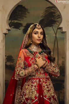 Buy Designer Red Bridal Lehnga Gown for Wedding Wear in Silk and Chiffon fabric Enhanced with Hand-Embellished Golden work. Customizable. Fast Shipping Net Dupatta Designs, Nameera By Farooq, Bridal Lehenga Wedding, Red Bridal Lehenga, Maroon Lehenga, Pakistani Lehenga, White Lehenga, Raw Silk Fabric, Lehenga Wedding