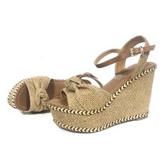 Xiomara Natural Wedges Heels - The Shoe Trunk Heel Wedges, Wedges Heels, High Heel Wedges, Womens Sandals Wedges, Metallic Bag, Shoes Heels Wedges, Fur Boots, Womens Wedges, Espadrille Shoes