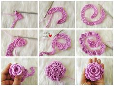 the steps to crochet a flower with yarn