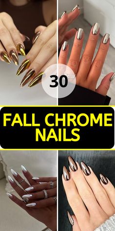 28 Stunning Fall Rainbow Nails 2024 Designs You Must Try This Autumn Chrome Nails Designs Fall, Chrome Nails Colors, Fall Chrome Nails, Chrome Nail Colors, Black Chrome Nails, Chrome Manicure, 2025 Trends, Pink Chrome Nails, Impress Nails