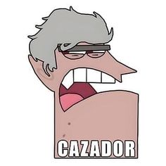 an image of a cartoon character with glasses and the words cazador on it