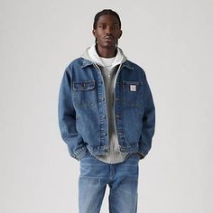 Sunrise Trucker Jacket - Medium Wash | Levi's® US Levi's Cotton Denim Jacket For Streetwear, Casual Medium Wash Rigid Denim Outerwear, Levi's Washed Denim Jacket For Streetwear, Levi's Classic Denim Jacket For Streetwear, Casual Rigid Denim Outerwear With Patch Pockets, Casual Rigid Denim Jacket With Patch Pockets, Casual Denim Outerwear For Work, Levi's Denim Outerwear For Everyday, Levi's Denim Jacket With Pockets For Everyday