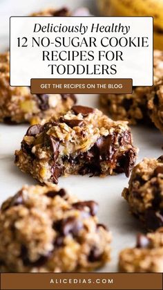 no - sugar cookie recipe for toddlers with chocolate chips and oatmeal