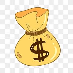 a cartoon bag with a dollar sign on it, transparent background png and psd