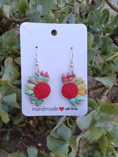 Polymer clay Earrings Poppy Clay Earrings, Poppy Polymer Clay, Multicolor Flower Polymer Clay Earrings, Lily Polymer Clay Earrings, Half Flower, Red Flower-shaped Polymer Clay Jewelry, Flower Earring, Flower Ideas, Tiny Flowers