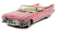 a pink model car with the top down