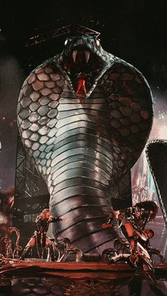 an image of a giant snake on stage