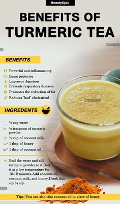 Tea For Health, Turmeric Tea Benefits, Turmeric Tea, Turmeric Benefits, Health Drink, Detox Smoothie