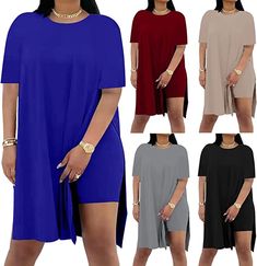 Outfits Short Sleeve, Short Sleeve Tunic Tops, Shorts Sets, Biker Outfit, Little Outfits, Short Sleeve Tunic, Top Pants Set, Sleeveless Tunic, Women Plus Size