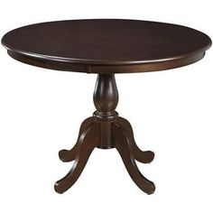 a round wooden table with four legs and an oval top, on a white background