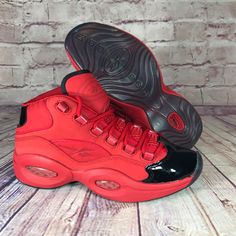 New Without Original Box Reebok Question "Heart Over Hype" Red/Black Basketball Shoes Style Fx4015 Original Box Not Included. Shoes Are In New And Unworn Condition. 100% Authentic. Red High-top Outdoor Basketball Shoes, Red Outdoor Basketball Shoes, Red Sporty Outdoor Basketball Shoes, Red Low-top Basketball Shoes For Outdoor, Reebok Classic White, Reebok White Sneakers, Reebok Question Mid, Reebok Question, Toddler Boy Sneakers