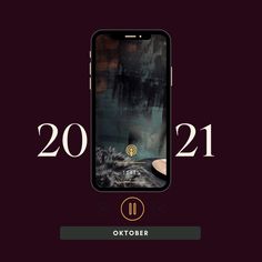 an iphone with the number twenty one on it's screen, next to a dark background