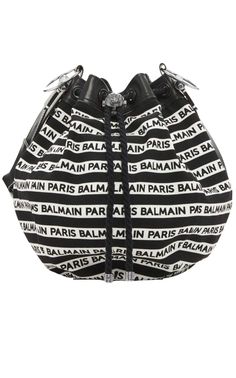 BalmainCanvas Bucket Large Bag - Runway Catalog Balmain Bag, Chevron Jewelry, Frame Bag, Shoes Flats Sandals, Brown Handbag, Un Logo, Small Shoulder Bag, Large Bag, Open Top