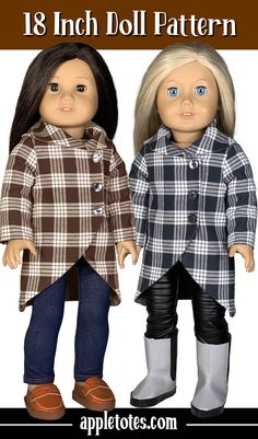 American Girl Doll Clothes Patterns Sewing Free Printable, Free American Girl Doll Clothes Patterns, American Girl Clothes Patterns Free, American Doll Clothes Patterns Free, American Girl Clothes Patterns, American Girl Dress Pattern, Coat Sewing Pattern, Dolls Printable, Coat Sewing