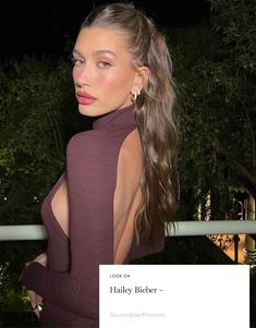 Hailey Bieber stuns with this sleek, half-up, half-down hairstyle, perfect for both casual and formal occasions. Get inspired by her effortless beauty for your next wedding or event. #HaileyBieber #HalfUpHairstyle #SleekHair #HairstyleInspo #BridalHairInspiration #WeddingHairstyles Guest Hair, Bridesmaid Hair Makeup, Hot Hair Colors, Night Beauty, Bride Makeup, Wedding Hair And Makeup, Hair Color Trends, Hair Dos, Bridesmaid Hair