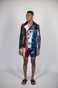 Multi colored flip sequin, sewn in panels Camouflage Fashion, Sequin Fabric, Fabric Panels, Rich Color, Multi Colored, Red Blue, Red And Blue, Sequin Skirt, Zip Ups