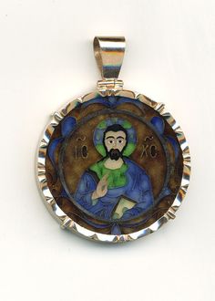 "Orthodox icon of Jesus Christ,double side enamel pendant , handmade. cloisonne enamel,Georgian Enamel 925 sterling silver size: 40 millimeter The art of Georgian cloisonne enamel is ancient. Known since the 8th century. Cloisonne enamel developed simultaneously in Georgia and Byzantium. Georgian cloisonne enamel is characterized by abundance of colors and deep transparency, accompanied by a sense of Georgian beauty and Georgian spirit. Cloisonne enamel is one of the most elegant jewelry techniq Spiritual Silver Enamel Jewelry, Orthodox Icon, Jesus Christus, Jewelry Techniques, Orthodox Icons, Cloisonne Enamel, Elegant Jewelry, Jesus Christ, Precious Stones