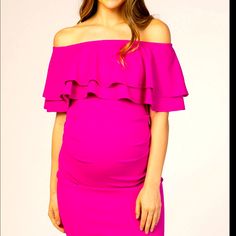 Brand New With Tags Attached Size M Brand New! Tags Attached! Perfect For Maternity Photo Shoot Hot Pink Maternity Dress Hot Pink Dress Fuschia Dress Size Medium (M) Details A Double Layer Ruffle Fitted Off Shoulder Maternity Dress. Content + Care 94% Polyester 6% Spandex Hand Wash Cold, No Bleach, Lay Flat To Dry Usa Undergarments: May Be Worn With A Standard Bra Elegant Short Sleeve Maternity Dress For Brunch, Chic Fitted Maternity Dress With Short Sleeves, Chic Fitted Short Sleeve Maternity Dress, Elegant Pink Maternity Dress With Ruffles, Chic Off-shoulder Maternity Dress, Chic Pink Fitted Maternity Dress, Elegant Fitted Maternity Dress For Brunch, Chic Fitted Off-shoulder Maternity Dress, Fitted Spring Maternity Mini Dress