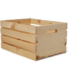 a wooden crate with two compartments on each side