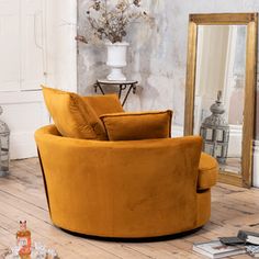 Havana Velvet Swivel Base Cuddle Chair Upholstery