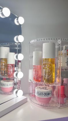 Sol de janeiro skincare orginizer Preppy Vanity, Makeup Vanities, Preppy Bedroom, Pinterest Room Decor, Preppy Room Decor, Vanity Organization, Skincare Organization, Preppy Room, Bedroom Vanity