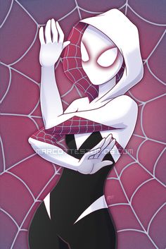 a drawing of a woman in black and white with spider - man on her arm