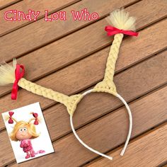 Cindy Lou Who Inspired Hair Headband Cindy Lou Who Pigtails | Etsy Grinch Dressup Ideas, Christmas Ugly Sweater Party, Cindy Lou Who Costume, Who Costume, Wearing Headbands, Wig Headband, Festive Hair, Dr Seuss Crafts