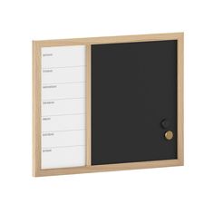 a black and white wall mounted magnetic board