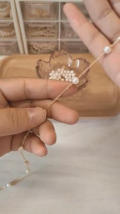 Difficulty: Medium     Tools  • Pointed Pliers  • Wire cutters  • Gold Chain  • pearls Jewelry Making With Pearls, Diy Gold Chain Necklace, Handmade Jewelry With Pearls, How To Make Dainty Jewelry, Homemade Jewelry Tutorial, Making Gold Jewelry, Diy Fine Jewelry, Diy Hand Chain, Making Pearl Jewelry