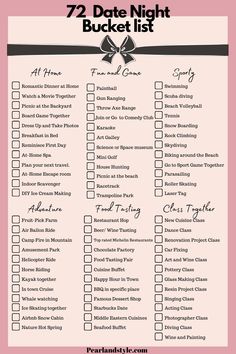 Date Night Ideas Dates List Ideas, Date Board Ideas, Special Night For Him Ideas, Date Idea Bucket List, Things That Couples Can Do Together, Date Ideas Checklist, Bucketlist Date Ideas, Couple Bucket List Relationships Things To Do, Free Couple Date Ideas